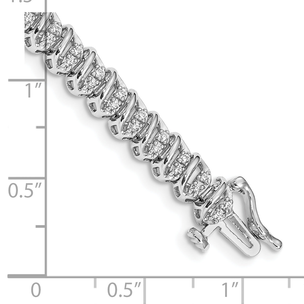 14k White Gold Complete 1 carat Diamond 7 inch Tennis Bracelet