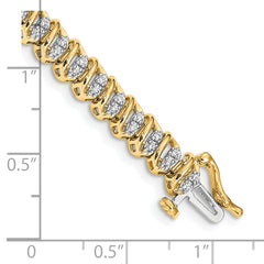 14k Complete 1 carat Diamond 7 inch Tennis Bracelet
