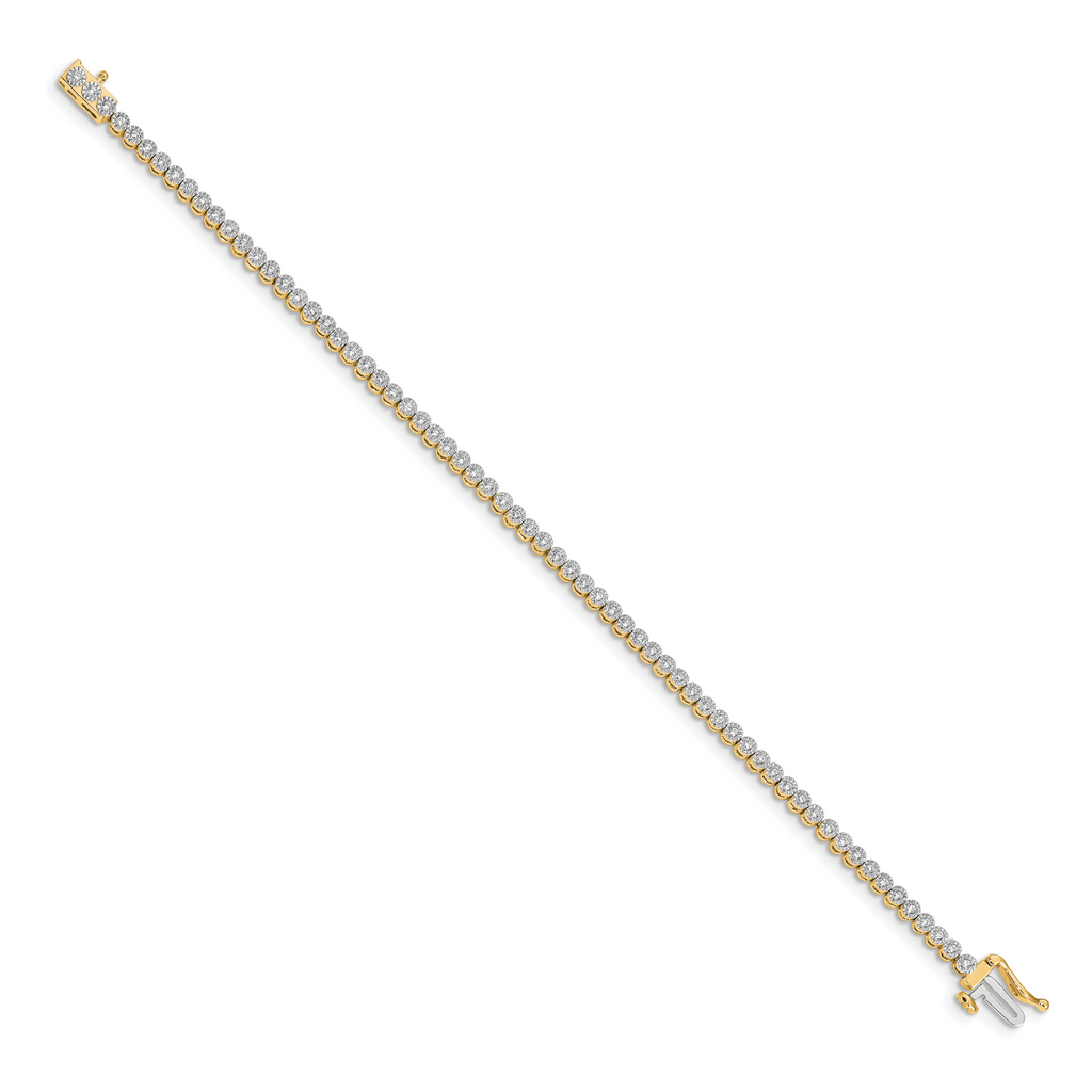 14k Complete 1/2 carat Diamond Illusion Setting 7 inch Tennis Bracelet