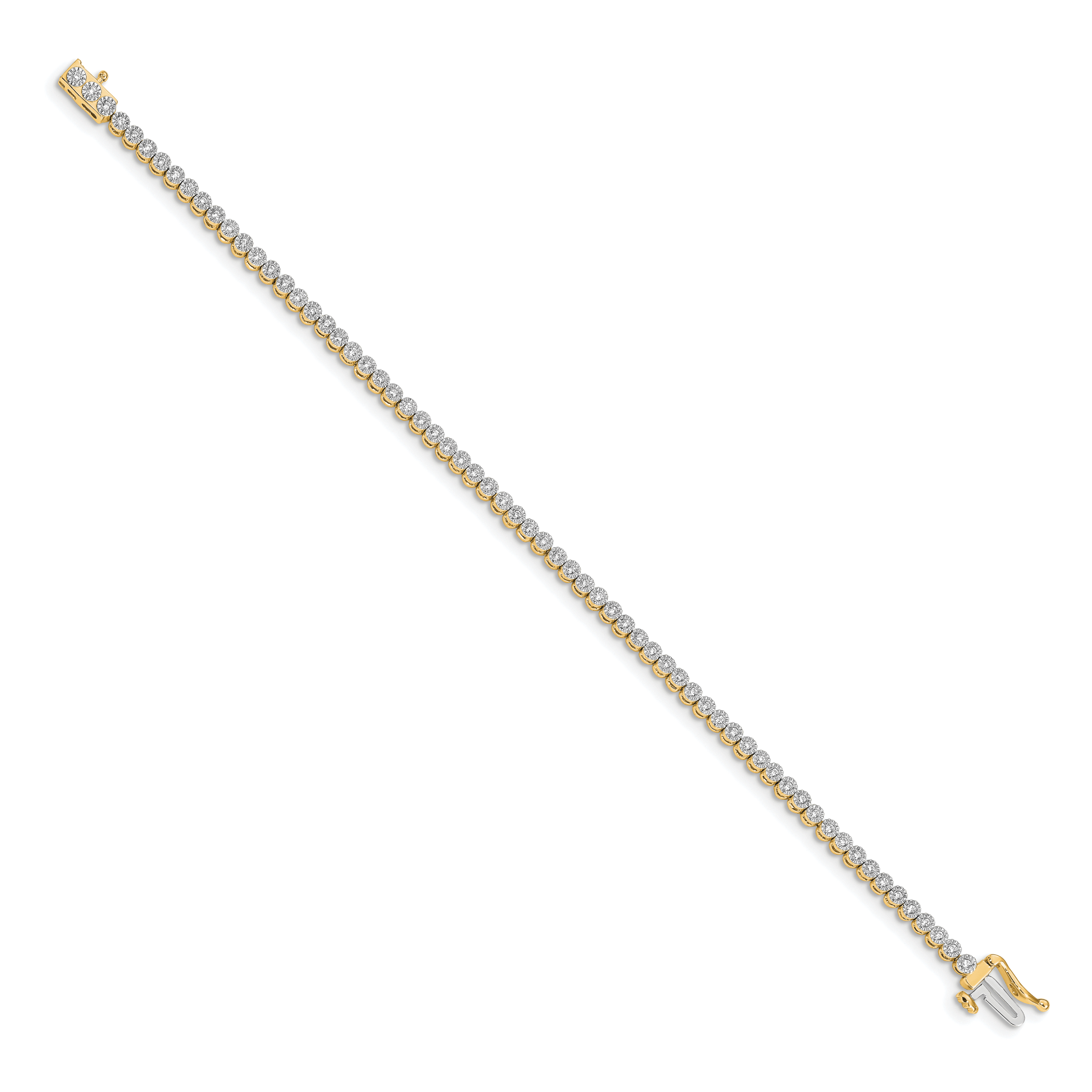 14k Complete 1/2 carat Diamond Illusion Setting 7 inch Tennis Bracelet