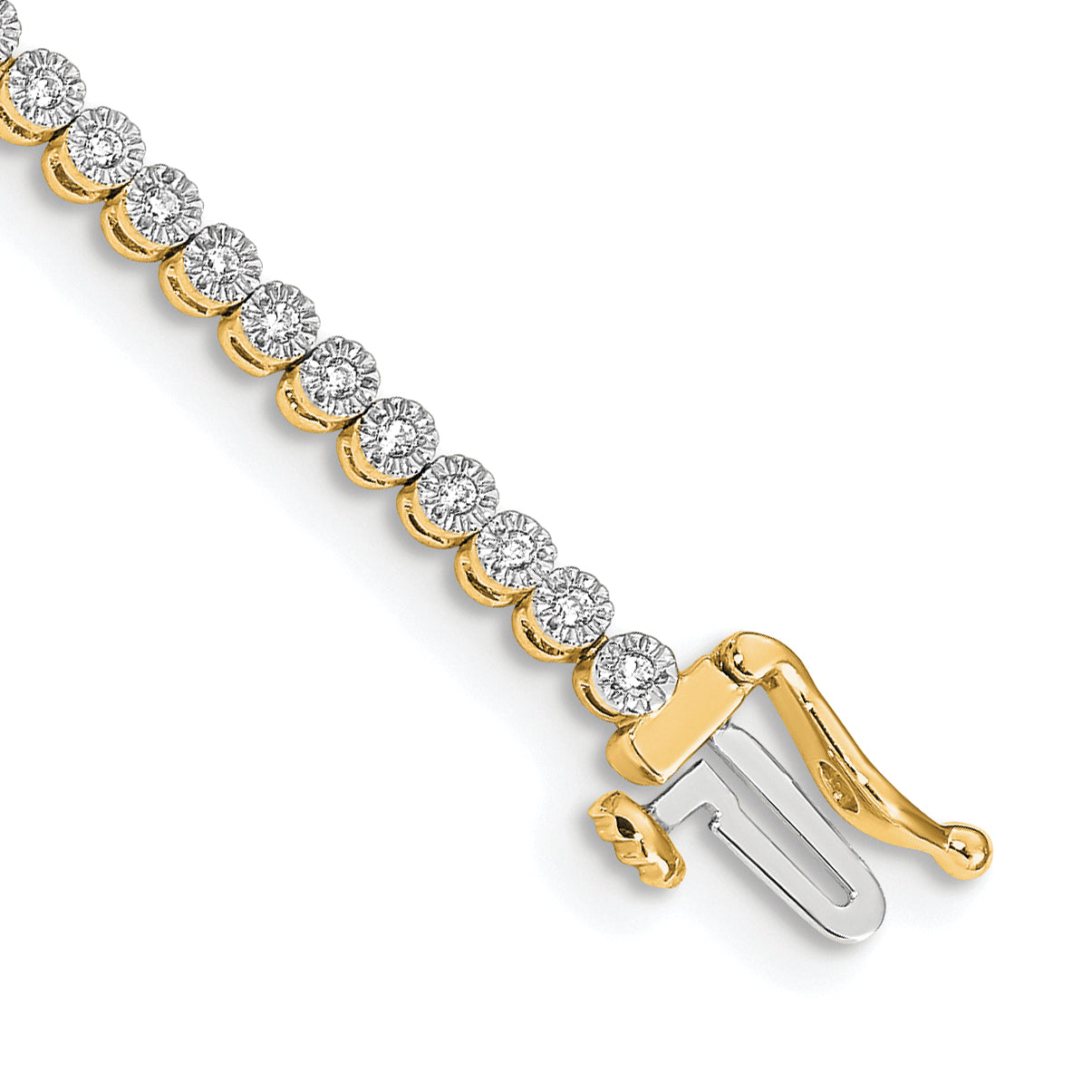 14k Complete 1/2 carat Diamond Illusion Setting 7 inch Tennis Bracelet Main image