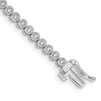 14k White Gold Complete 1 carat Diamond Illusion Setting 7 inch Tennis Bracelet - Sophia Jewelers