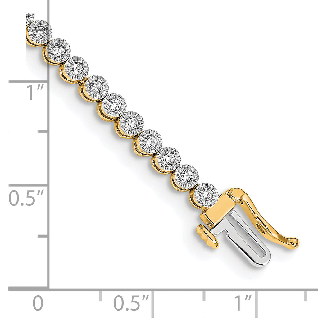14k Complete 1 carat Diamond Illusion Setting 7 inch Tennis Bracelet - Sophia Jewelers