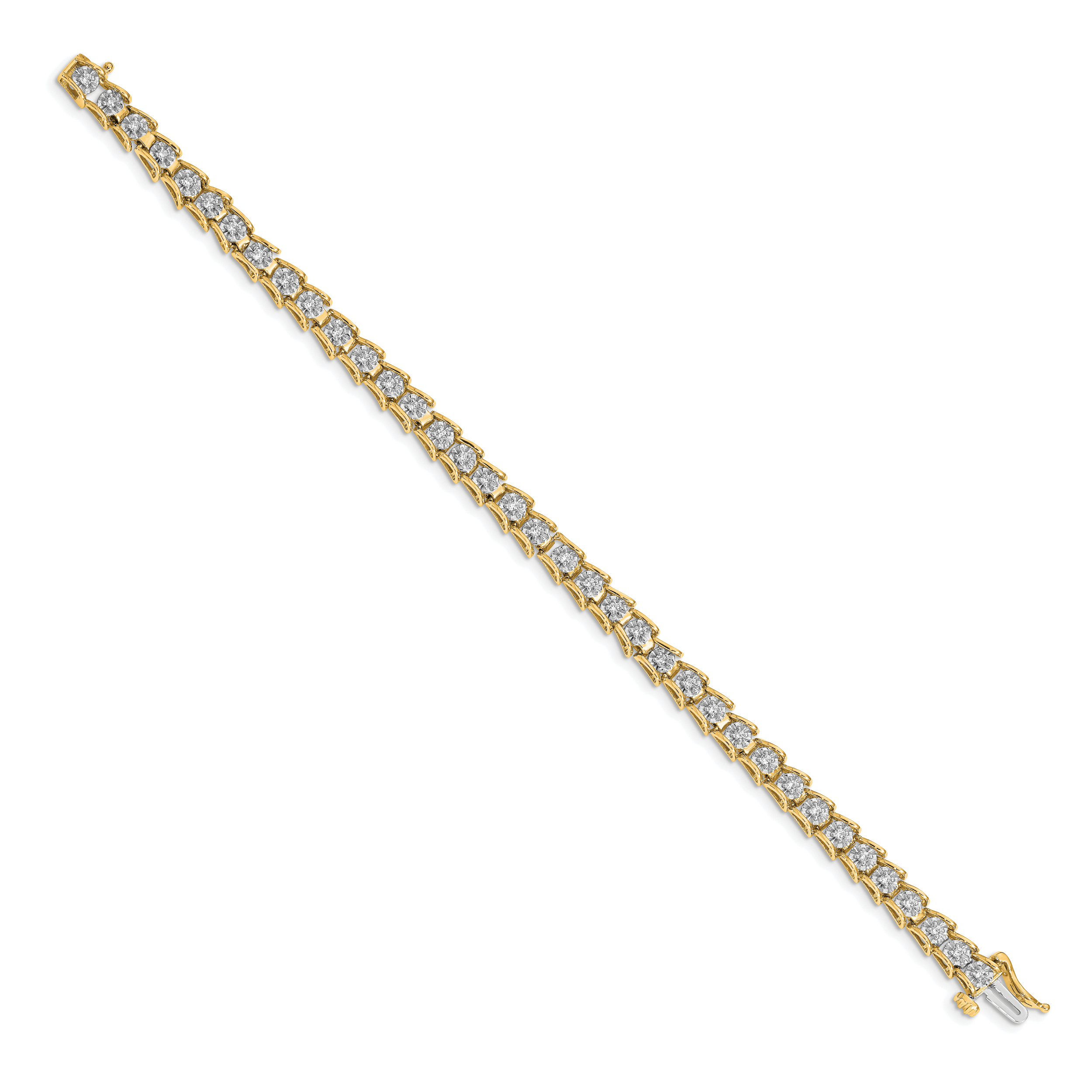 14k Complete 5/8 carat Diamond Illusion Setting 7 inch Tennis Bracelet Secondary image