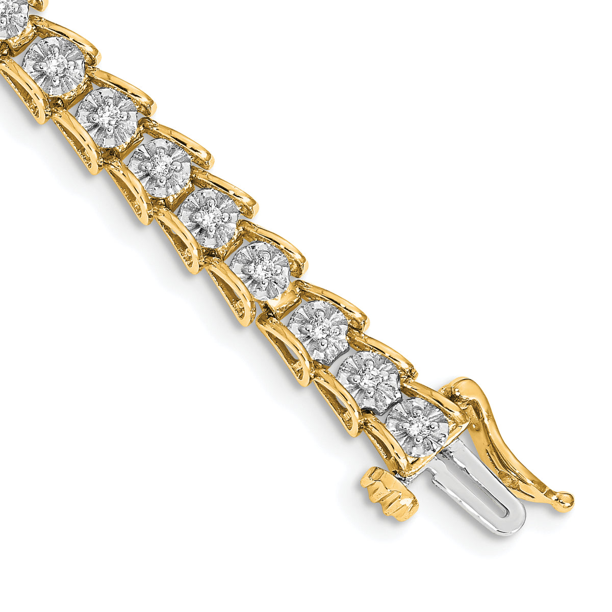 14k Complete 5/8 carat Diamond Illusion Setting 7 inch Tennis Bracelet