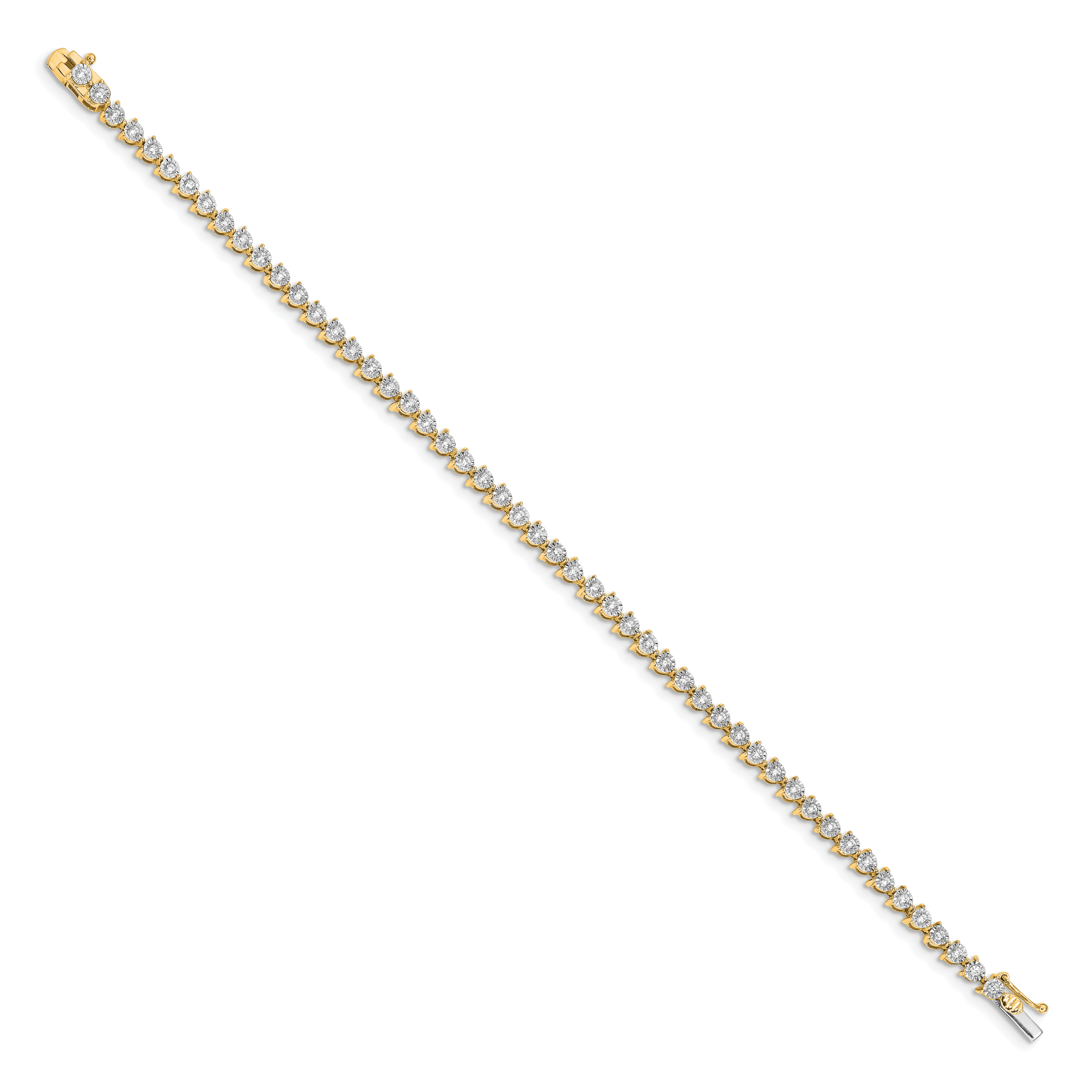 14k Complete 1 carat Diamond Illusion Setting 7 inch Tennis Bracelet Secondary image