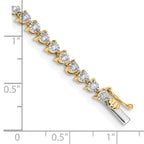 14k Complete 1 carat Diamond Illusion Setting 7 inch Tennis Bracelet