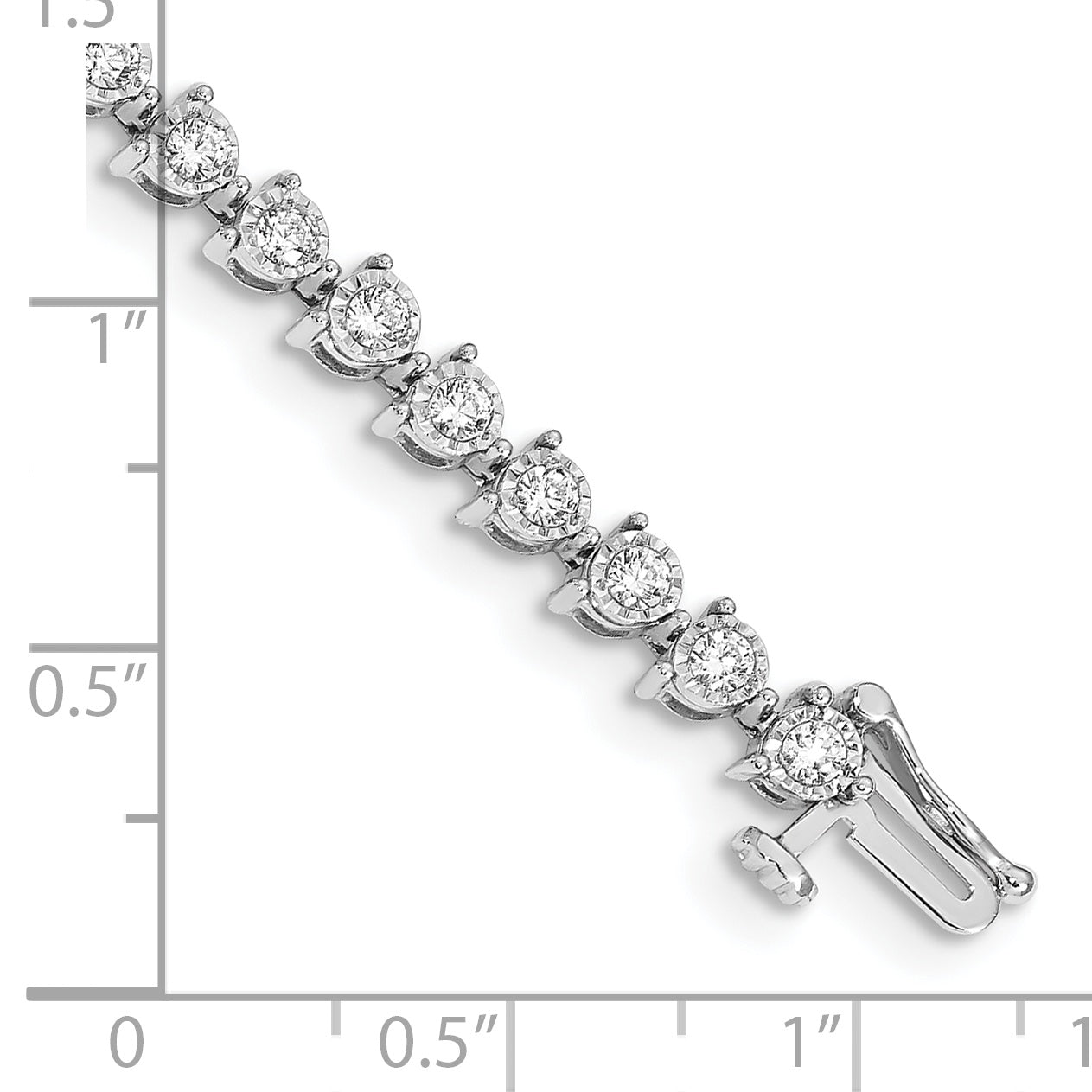 14k White Gold Complete 2 carat Diamond Illusion Setting 7 inch Tennis Bracelet Secondary image