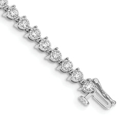 14k White Gold  2 carat Lab Grown Diamond VS/SI+ G+ 7.25 inch Fancy Tennis Bracelet