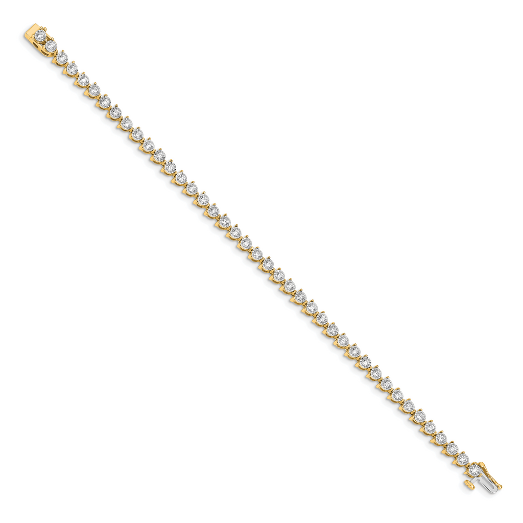Women's 14K Yellow Gold 2 ct Lab-Grown Diamond Tennis Bracelet