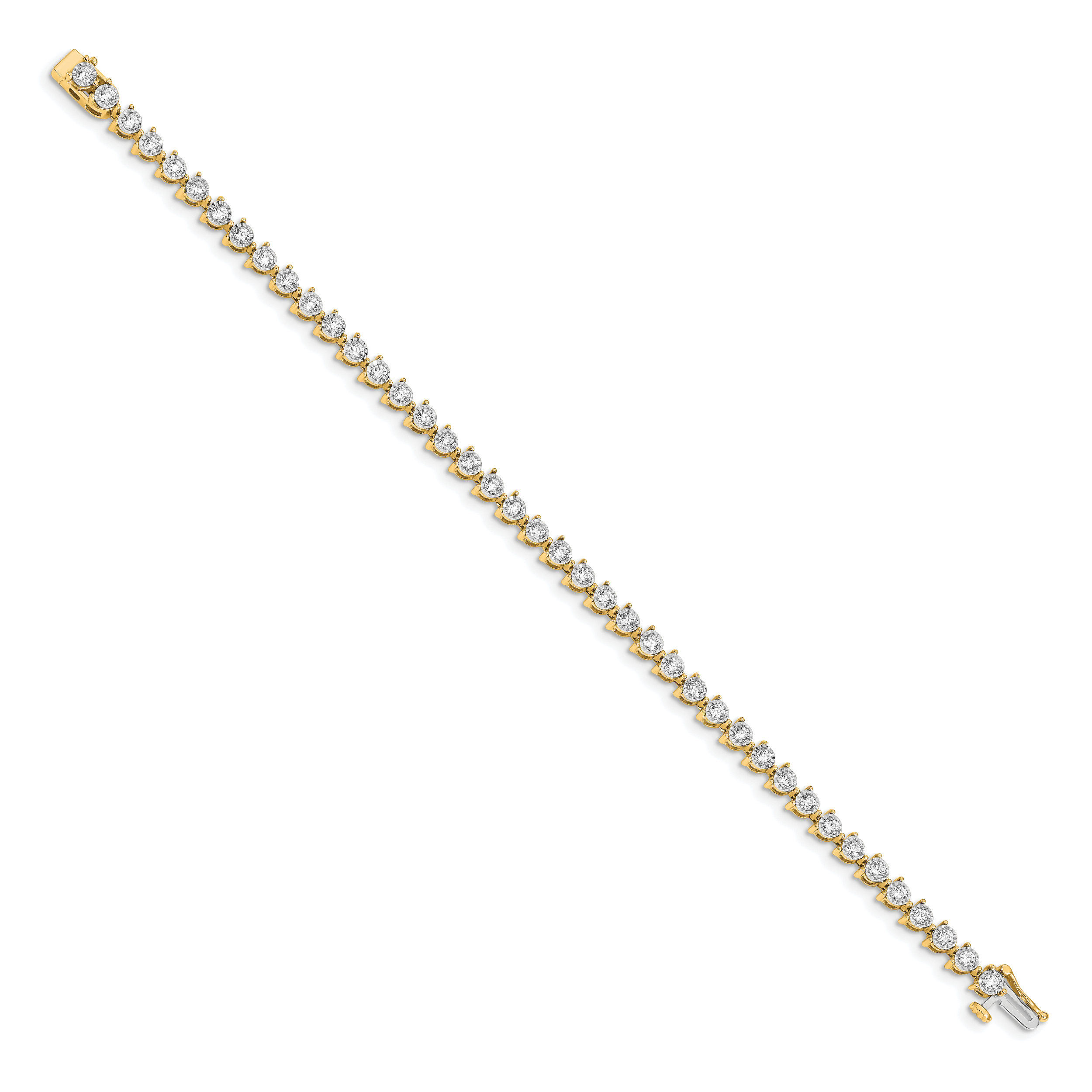 Women's 14K Yellow Gold 2 ct Lab-Grown Diamond Tennis Bracelet