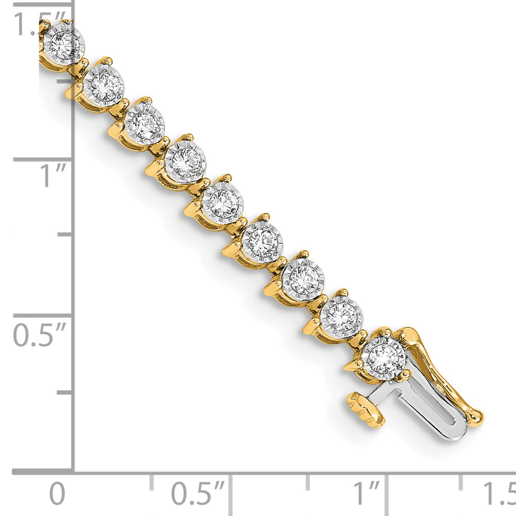 14k Complete 2 carat Diamond Illusion Setting 7 inch Tennis Bracelet - Sophia Jewelers