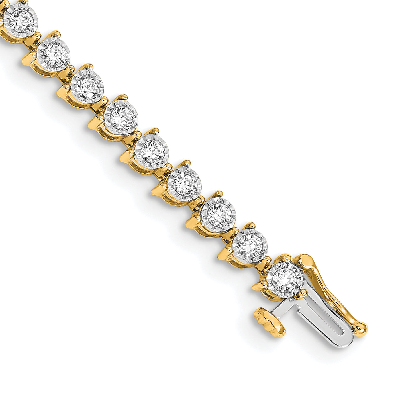 14k Complete 2 carat Diamond Illusion Setting 7 inch Tennis Bracelet - Sophia Jewelers
