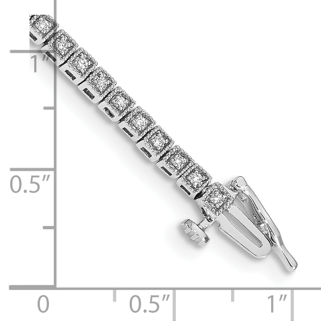 14k White Gold Complete 1/2 carat Diamond 7 inch Tennis Bracelet - Sophia Jewelers