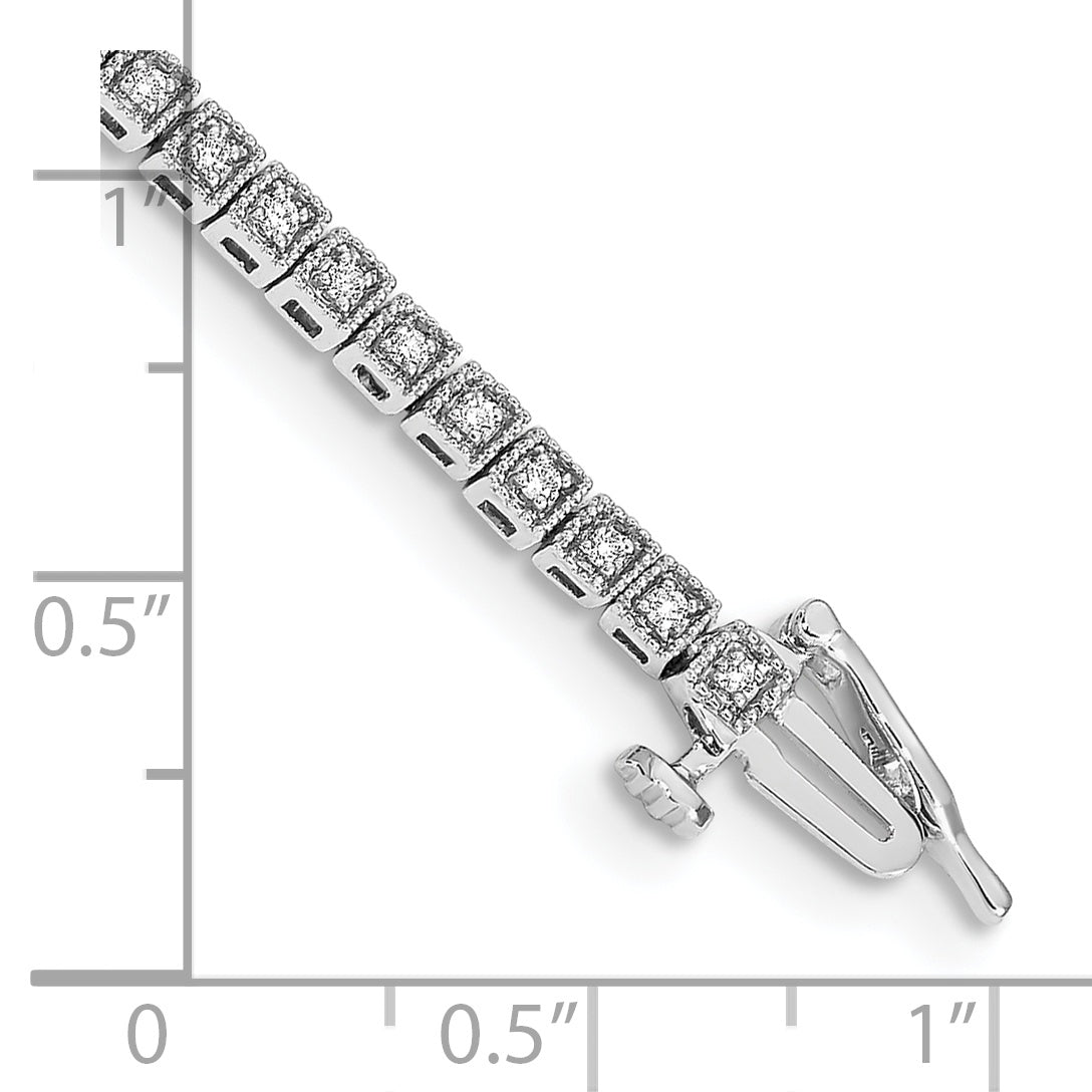 14k White Gold Complete 1/2 carat Diamond 7 inch Tennis Bracelet - Sophia Jewelers