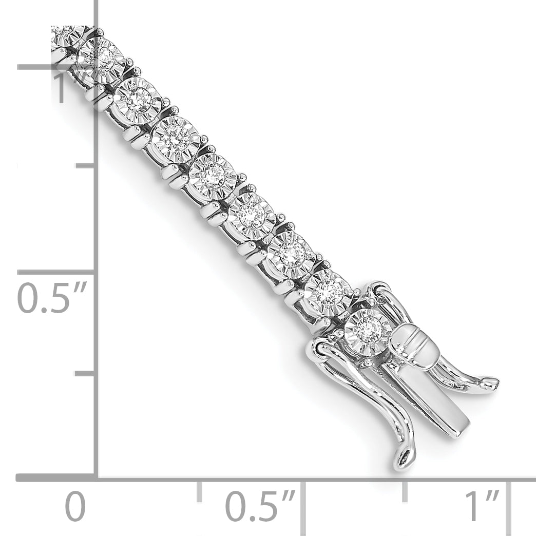 10k White Gold Illusion Setting Diamond Bracelet Secondary image