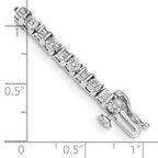 14k White Gold Complete 1 carat Round and Baguette Diamond 7 inch Tennis Bracelet