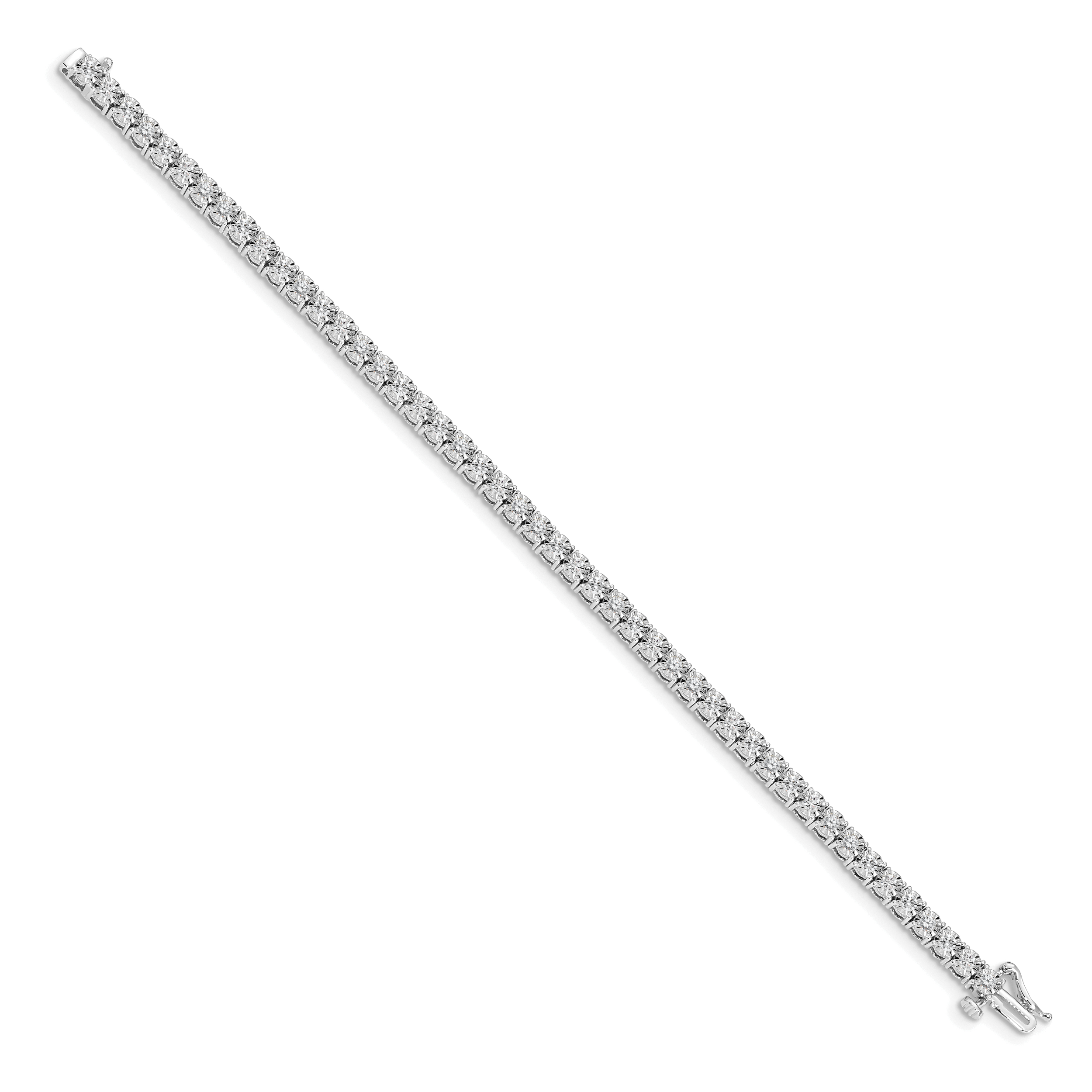 10k White Gold Illusion Setting Diamond Bracelet