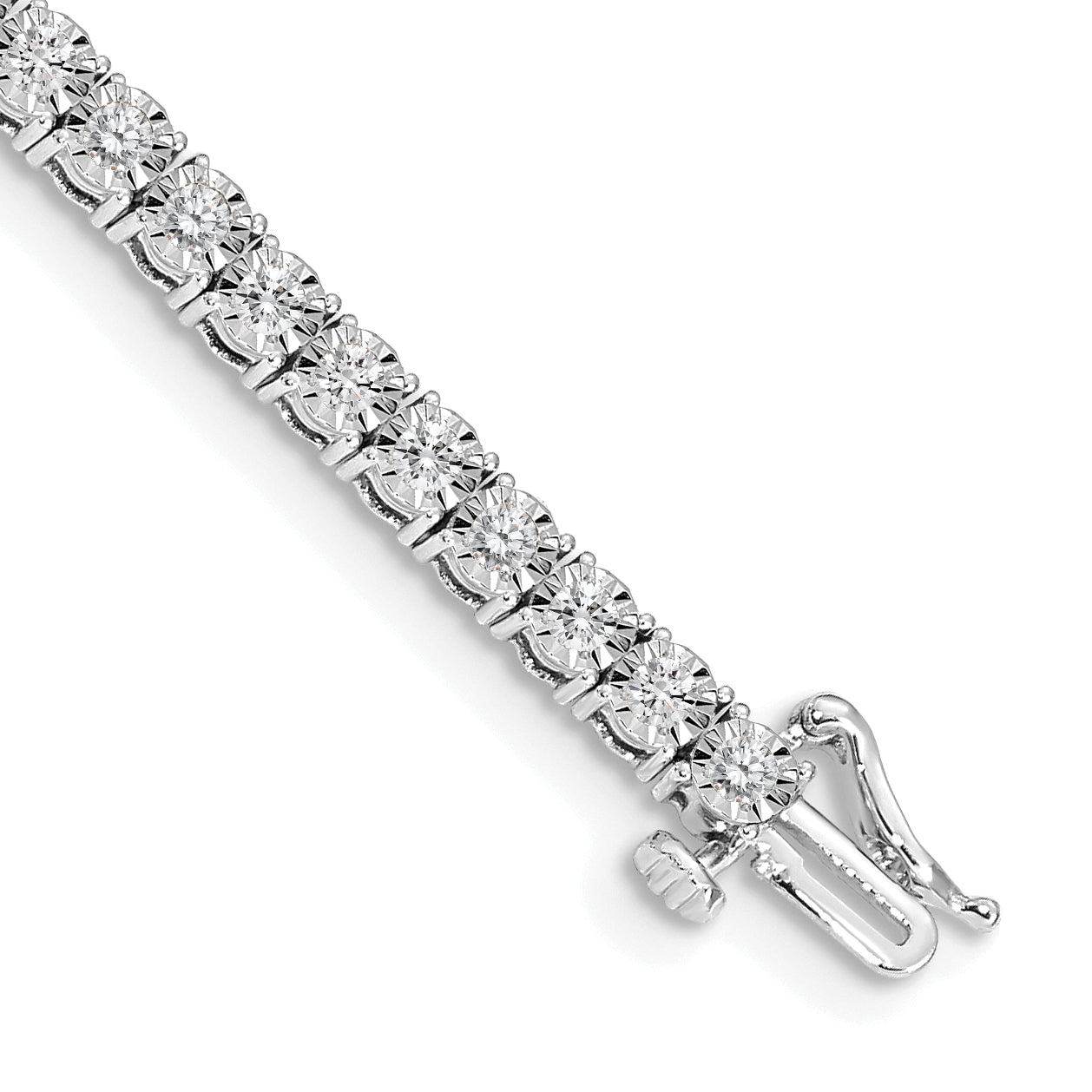 10k White Gold Illusion Setting Diamond Bracelet Main image