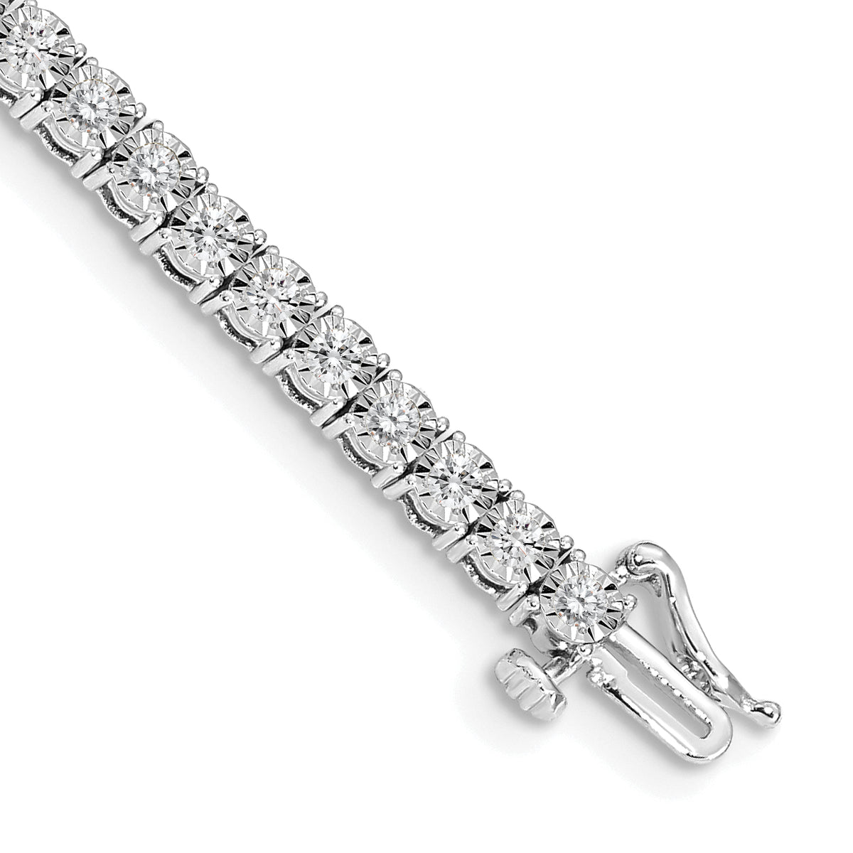 10k White Gold Illusion Setting Diamond Bracelet
