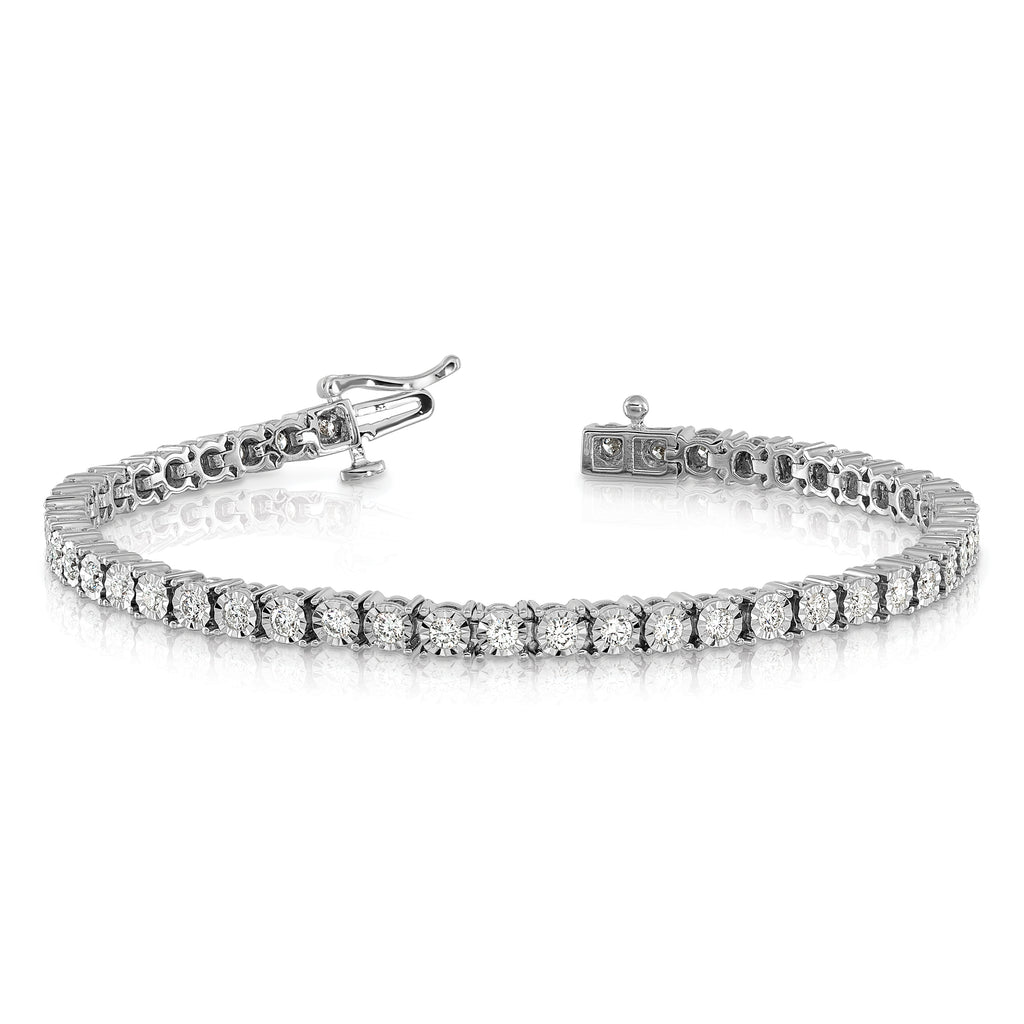 Women's 14K White Gold 2 ct Lab-Grown Diamond Tennis Bracelet