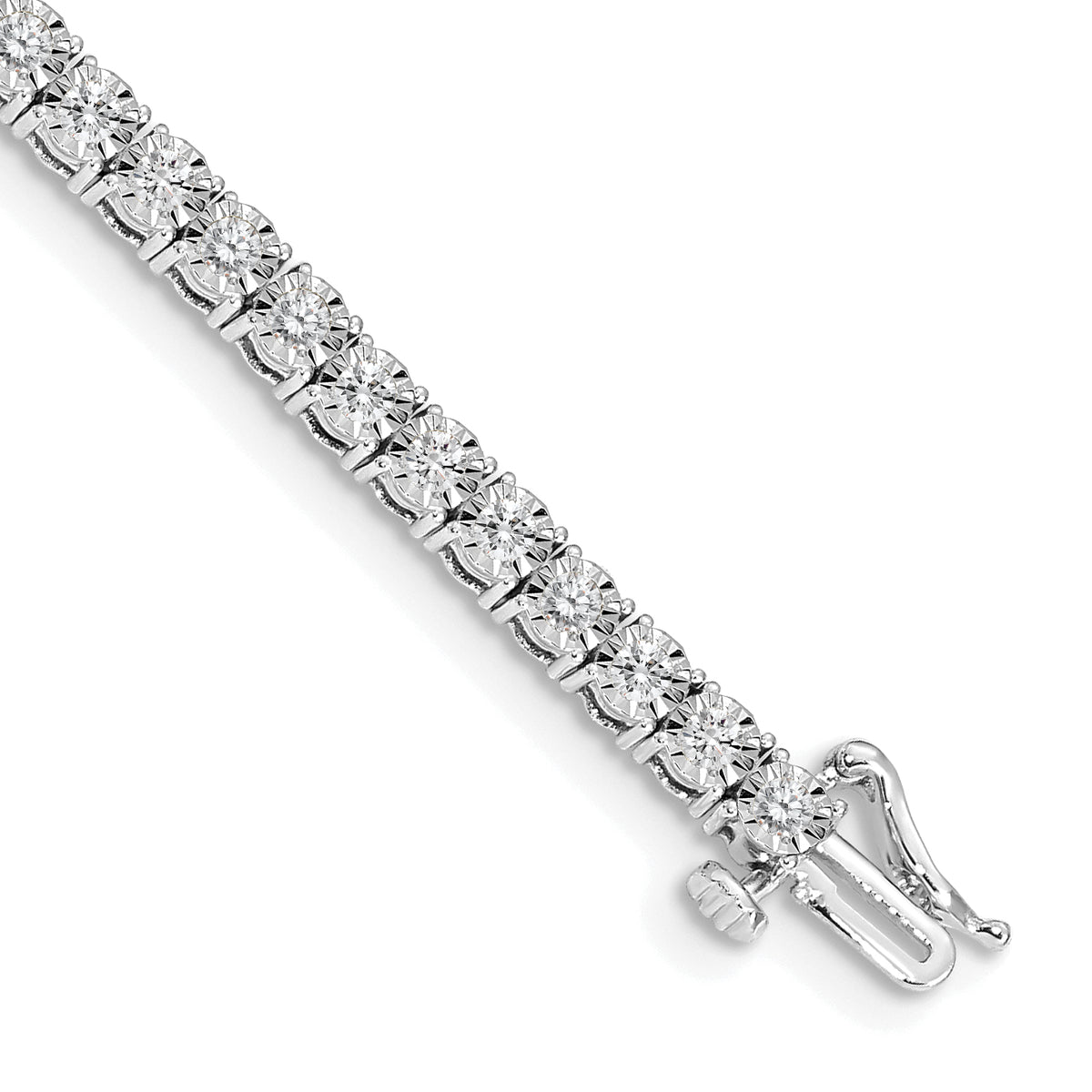14k White Gold 2 carat Lab Grown Diamond VS/SI+ G+ 7 inch Illusion Setting Bracelet