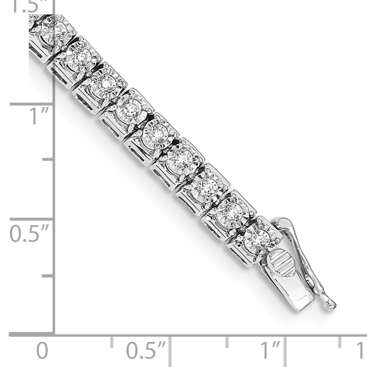 14k White Gold Complete 2 carat Diamond Illusion Setting 7.25 inch Tennis Bracelet