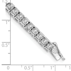 14k White Gold Complete 2 carat Diamond Illusion Setting 7.25 inch Tennis Bracelet