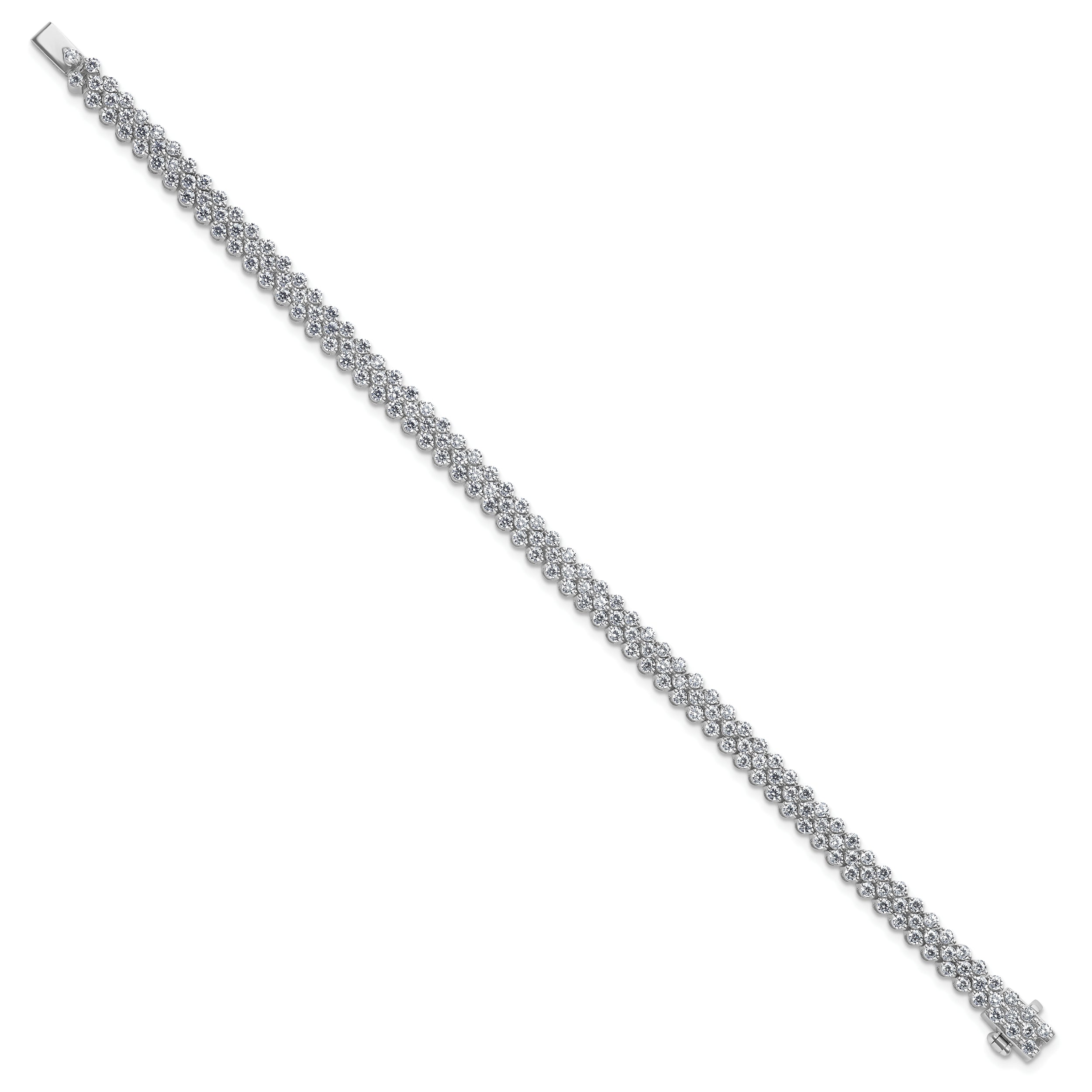 14k White Gold 5 carat Lab Grown Diamond VS+ F+ Complete Tennis Bracelet