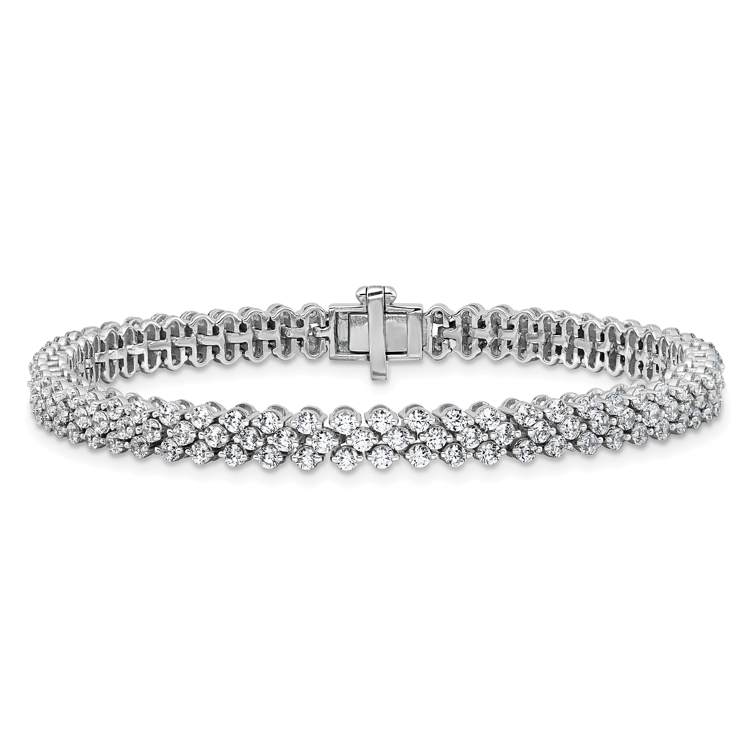 14k White Gold 5 carat Lab Grown Diamond VS+ F+ Complete Tennis Bracelet