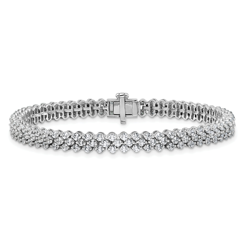 14k White Gold 5 carat Lab Grown Diamond VS+ F+ Complete Tennis Bracelet