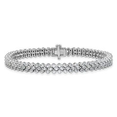 14k White Gold 5 carat Lab Grown Diamond VS+ F+ Complete Tennis Bracelet