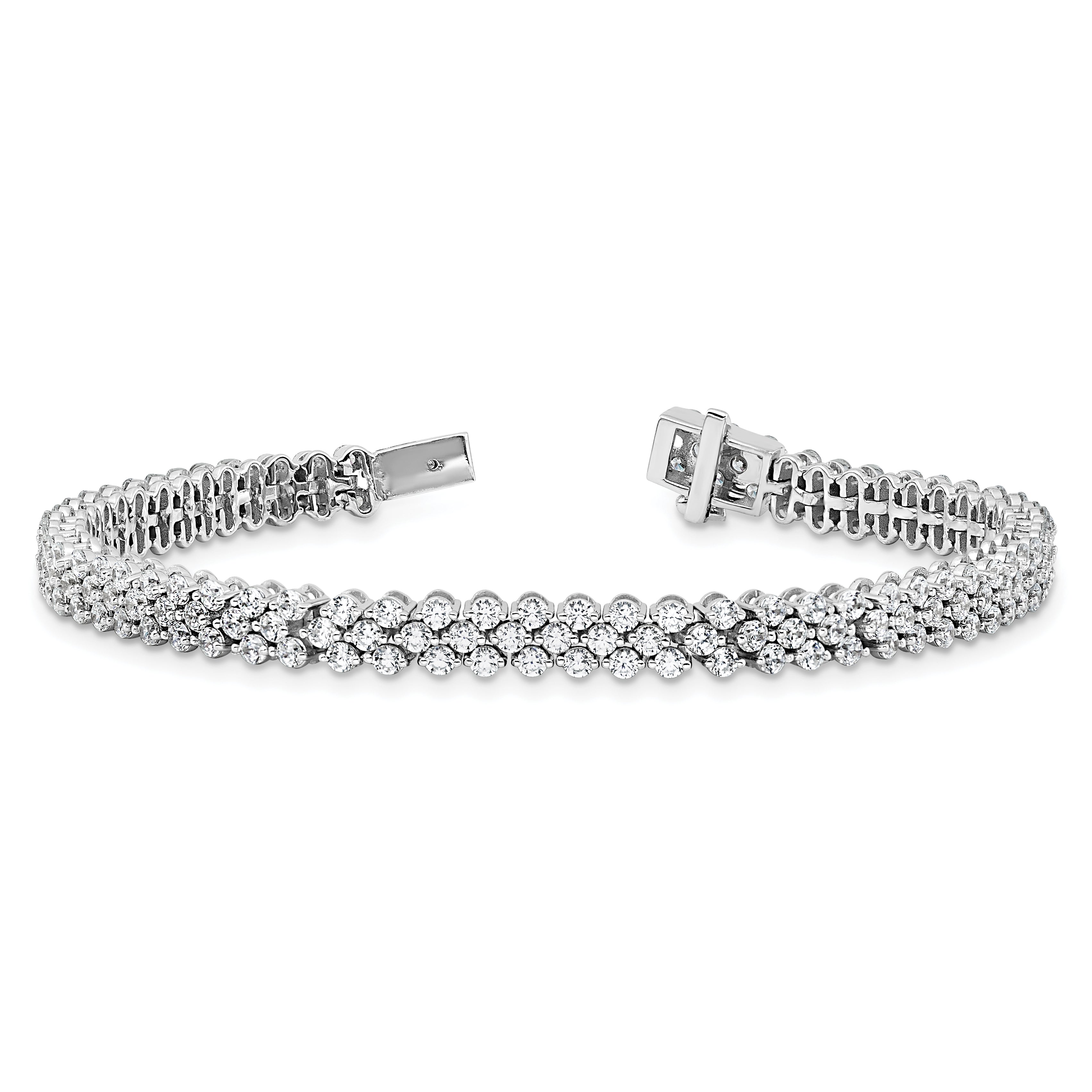 14k White Gold 5 carat Lab Grown Diamond VS+ F+ Complete Tennis Bracelet
