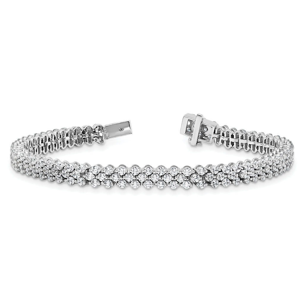 14k White Gold 5 carat Lab Grown Diamond VS+ F+ Complete Tennis Bracelet