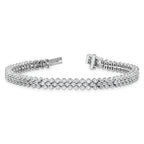 14k White Gold 5 carat Lab Grown Diamond VS+ F+ Complete Tennis Bracelet
