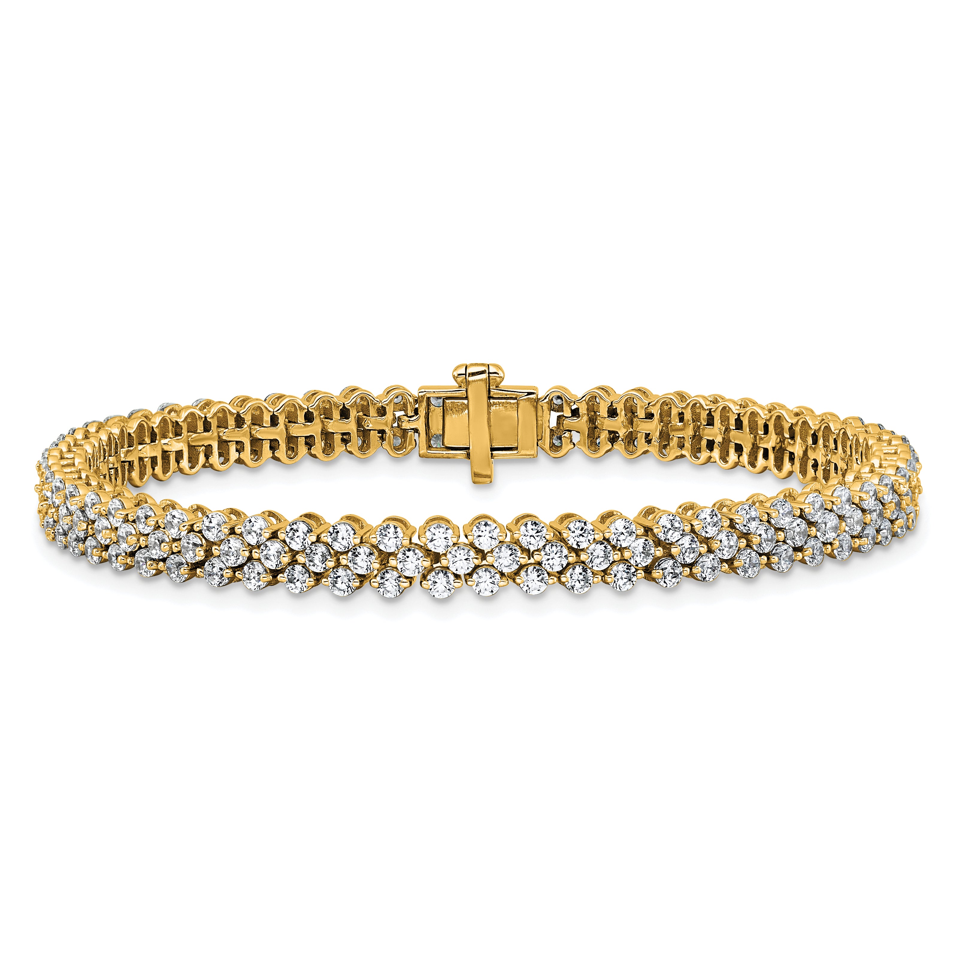 14k 5 carat Lab Grown Diamond VS+ F+ Complete Tennis Bracelet
