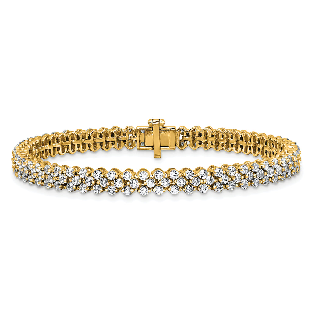 14k 5 carat Lab Grown Diamond VS+ F+ Complete Tennis Bracelet