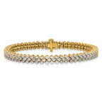 14k 5 carat Lab Grown Diamond VS+ F+ Complete Tennis Bracelet