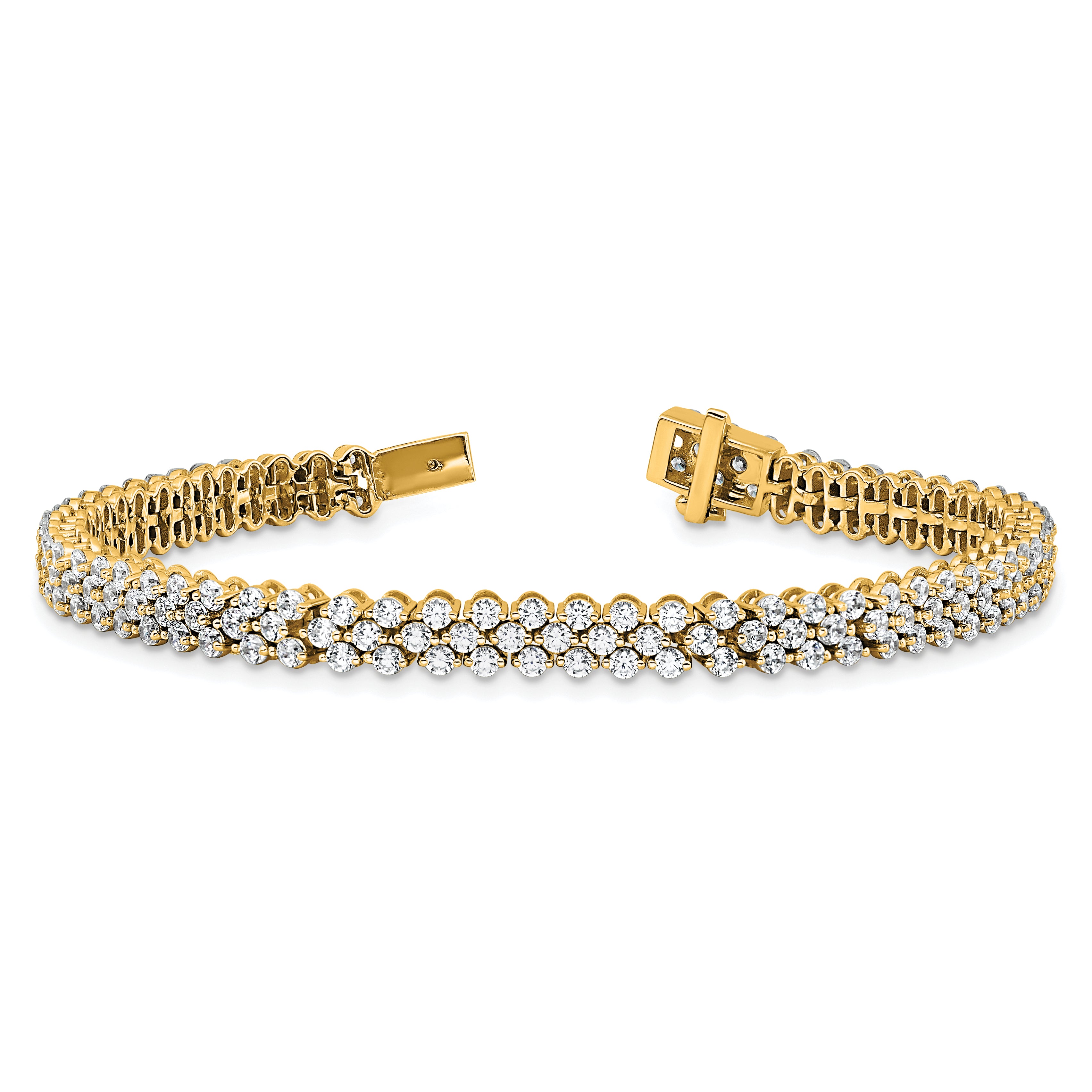 14k 5 carat Lab Grown Diamond VS+ F+ Complete Tennis Bracelet