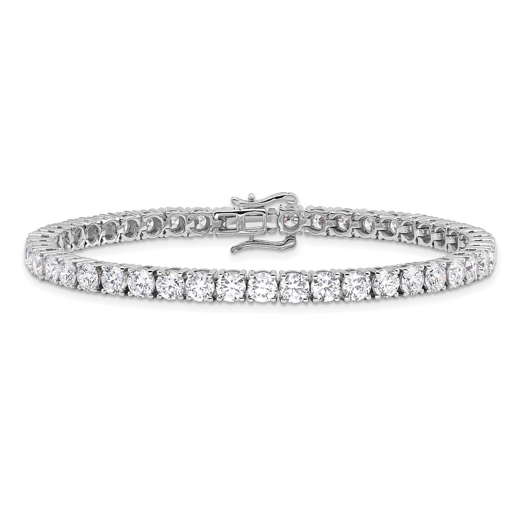 14k White Gold 10 carat Lab Grown Diamond VS/SI+ G+ Round Tennis Bracelet