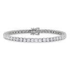14k White Gold 7 7/8 carat Lab Grown Diamond VS/SI+ G+ Round Tennis Bracelet