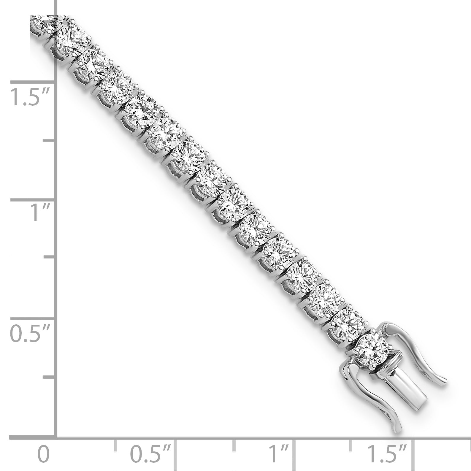 14k White Gold 7 7/8 carat Lab Grown Diamond VS/SI+ G+ Round Tennis Bracelet