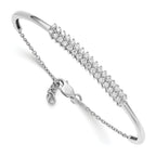14k White Gold 1 carat Lab Grown Diamond VS/SI+ G+ with a .5 inch extention Bangle Bracelet