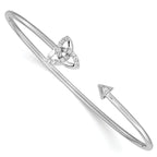 14k White Gold 1/5 carat Lab Grown Diamond VS/SI+ G+ Celtic Knot Cuff Flexible Bangle Bracelet