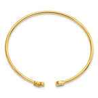 14k 1/5 carat Lab Grown Diamond VS/SI+ G+ X and O Cuff Flexible Bangle Bracelet