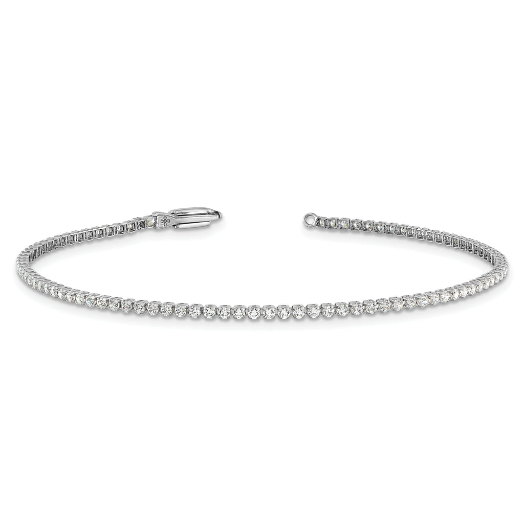 14k White Gold 1 1/3 carat Lab Grown Diamond VS/SI+ G+ Round Tennis Bracelet