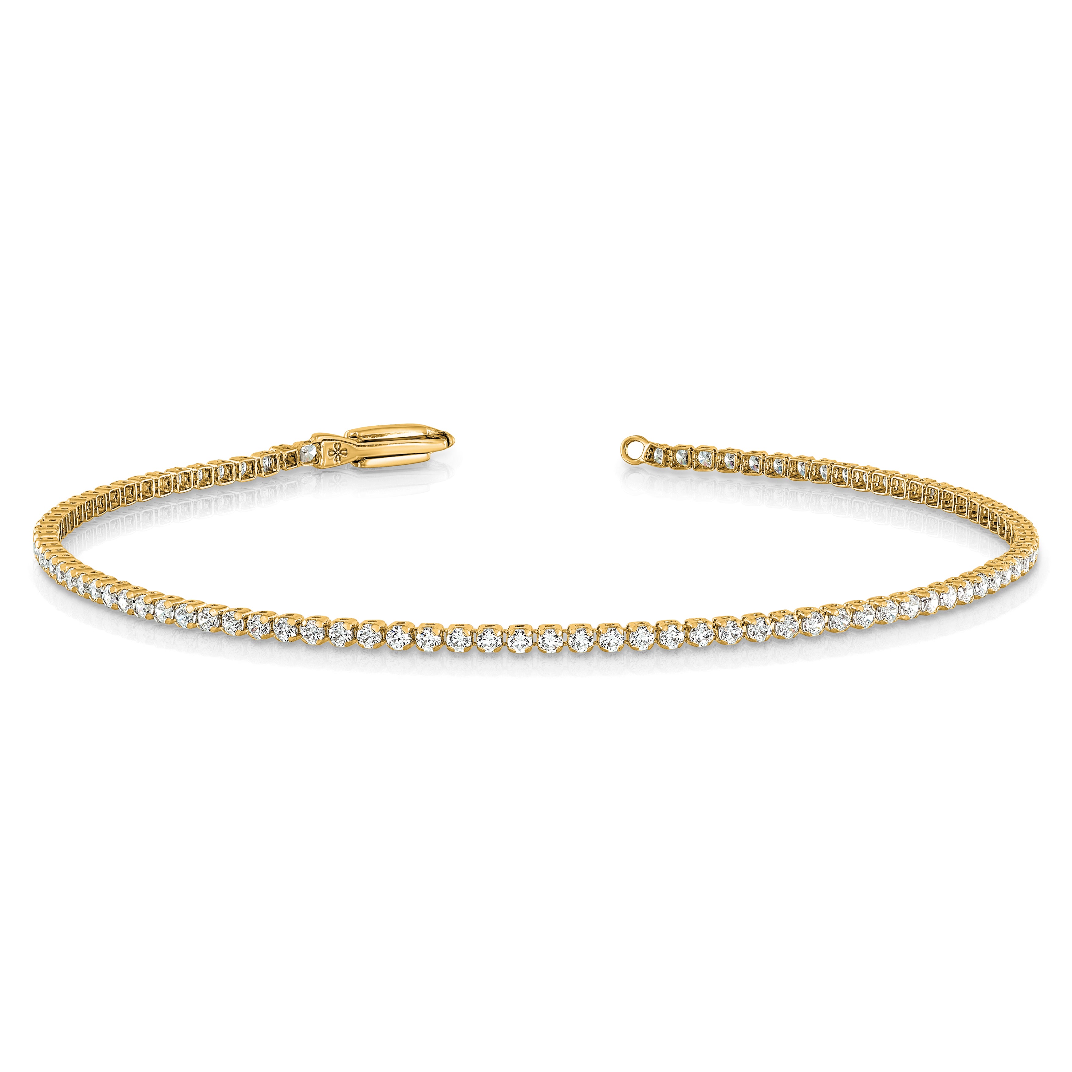 14k 1 1/3 carat Lab Grown Diamond VS/SI+ G+ 7 inch Tennis Bracelet