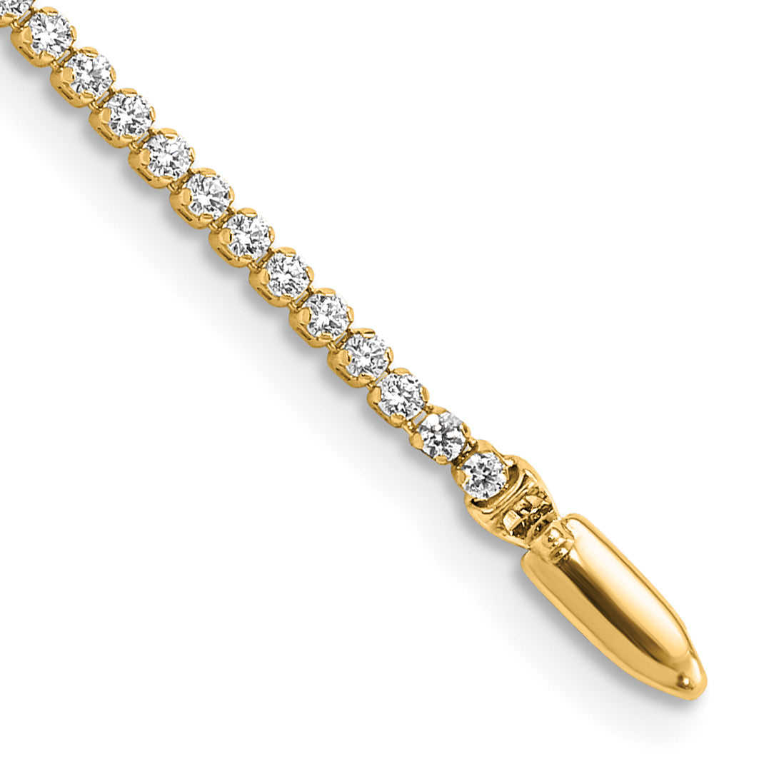 14k 1 1/3 carat Lab Grown Diamond VS/SI+ G+ 7 inch Tennis Bracelet