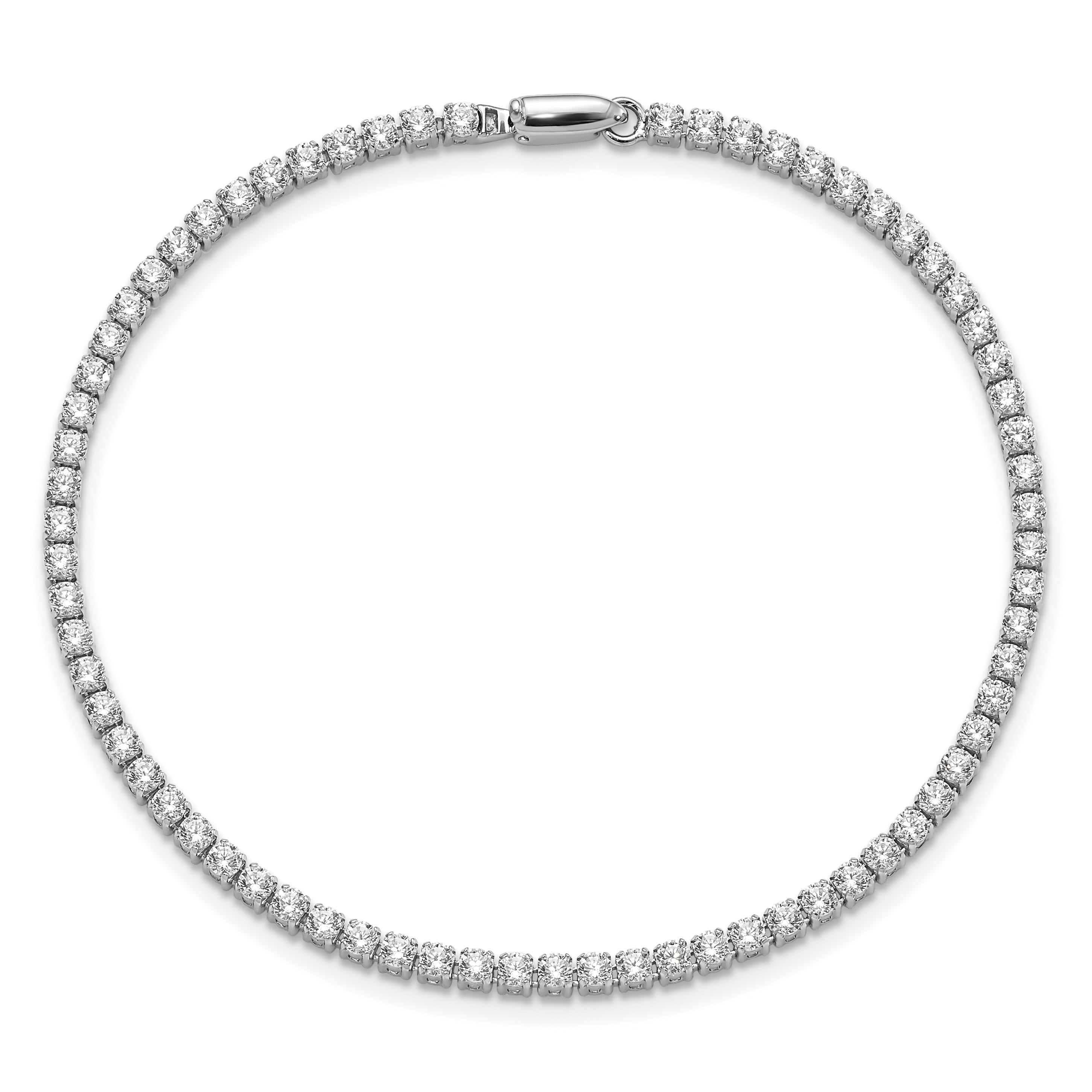 14k White Gold 3 1/5 carat Lab Grown Diamond VS/SI+ G+ Round Tennis Bracelet