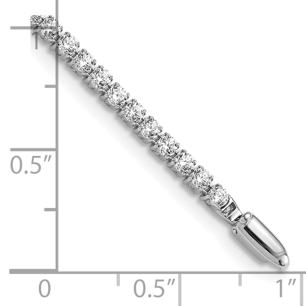 14k White Gold 3 1/5 carat Lab Grown Diamond VS/SI+ G+ Complete Round Tennis Bracelet - Sophia Jewelers